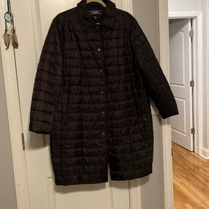 Lands End long quilted jacket 18W